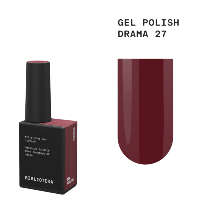 Гель-лак Biblioteka Gel Polish №27 Drama, бордо, 10 мл