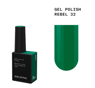 Гель-лак Biblioteka Gel Polish №32 Rebel, зеленый, 10 мл