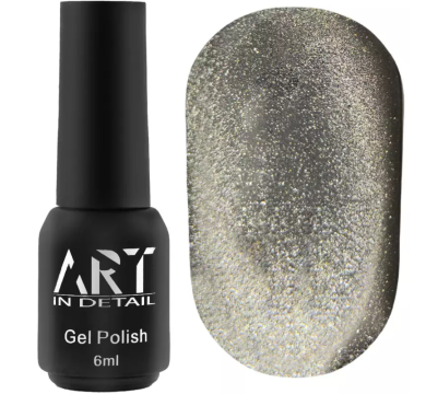 Гель-лак кошачий глаз ART Moonlight Cat Eye №005, серебро, 6 мл