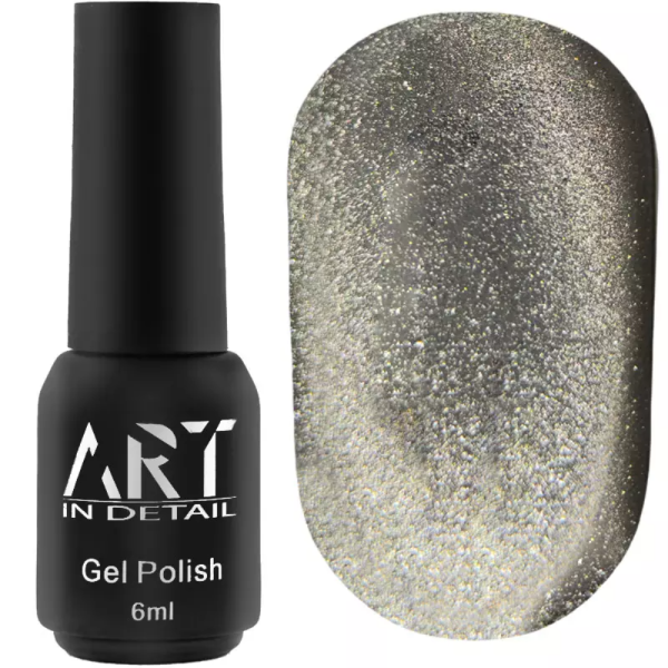Гель-лак котяче око ART Moonlight Cat Eye №005, срібло, 6 мл