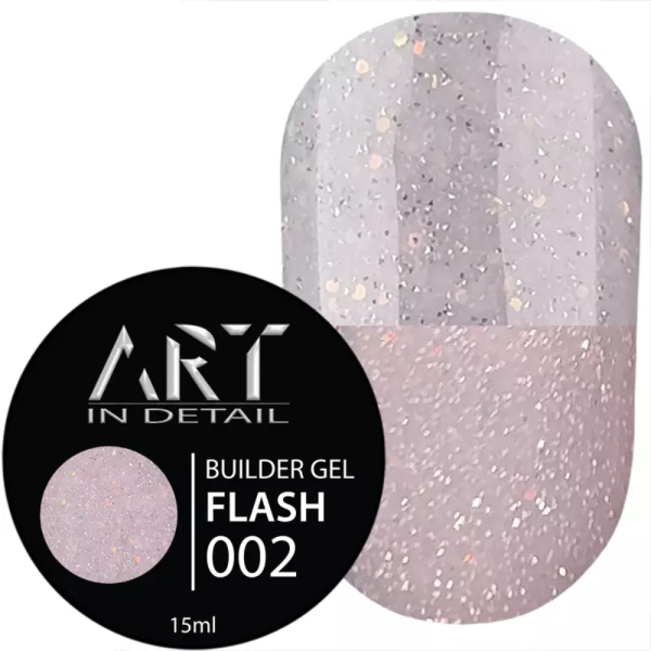 Гель для наращивания ART Builder Gel Flash №002, светло-розовый, 15 мл