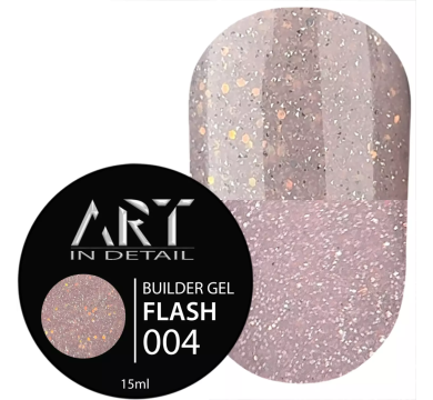 Гель для нарощування ART Builder Gel Flash №005, світловідбивний бежевий, 15 мл