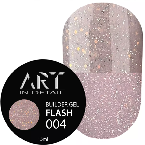 Гель для наращивания ART Builder Gel Flash №005, светоотражающий бежевый, 15 мл