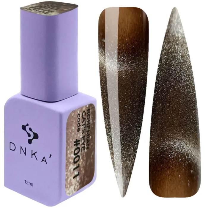 Гель-лак котяче око DNKa Bohemian Cat`s Eye #0011, молочний шоколад, 12 мл