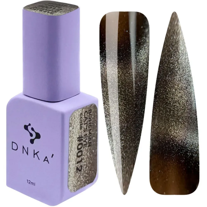 Гель-лак котяче око DNKa Bohemian Cat`s Eye #0012, шокладний, 12 мл