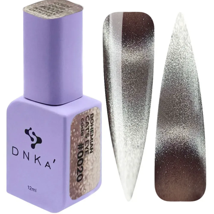 Гель-лак котяче око DNKa Bohemian Cat`s Eye #0020, бузковий, 12 мл