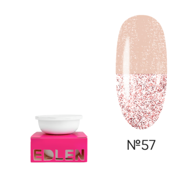 Змінний картридж Edlen Builder Gel Flash №57, світловідбиваючий ніжно-бежевий, 15 мл