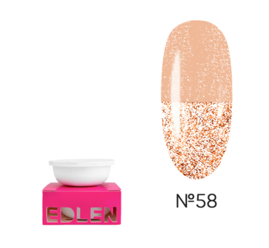 Змінний картридж Edlen Builder Gel Flash №58, світловідбиваючий кремовий нюд, 15 мл