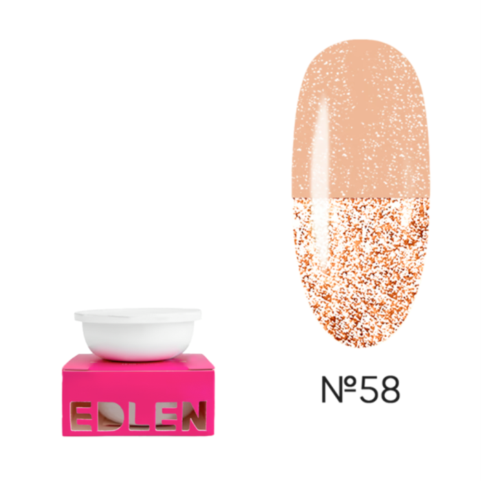 Сменный картридж Edlen Builder Gel Flash №58, светоотражающий кремовый нюд, 15 мл