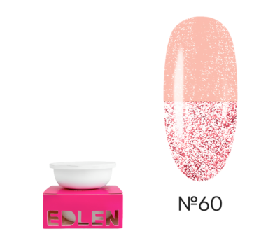 Змінний картридж Edlen Builder Gel Flash №60, світловідбиваючий пудрово-рожевий, 15 мл