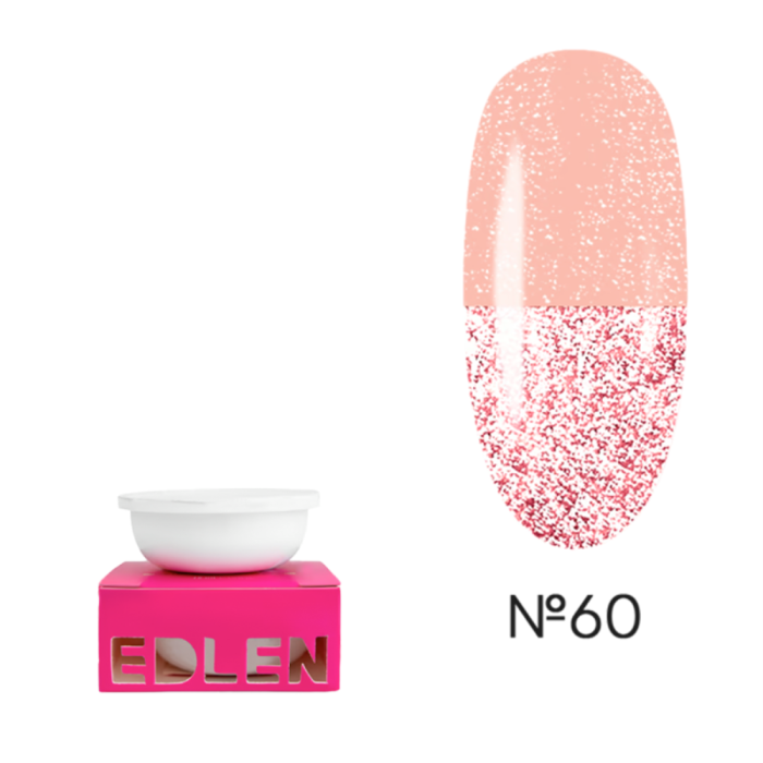 Змінний картридж Edlen Builder Gel Flash №60, світловідбиваючий пудрово-рожевий, 15 мл