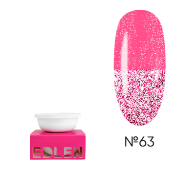 Змінний картридж Edlen Builder Gel Flash №63, світловідбиваючий малиновий, 15 мл