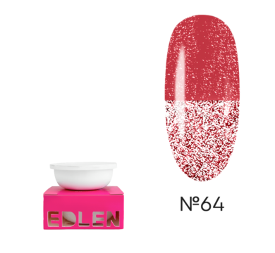 Змінний картридж Edlen Builder Gel Flash №64, світловідбивний яскраво-червоний, 15 мл
