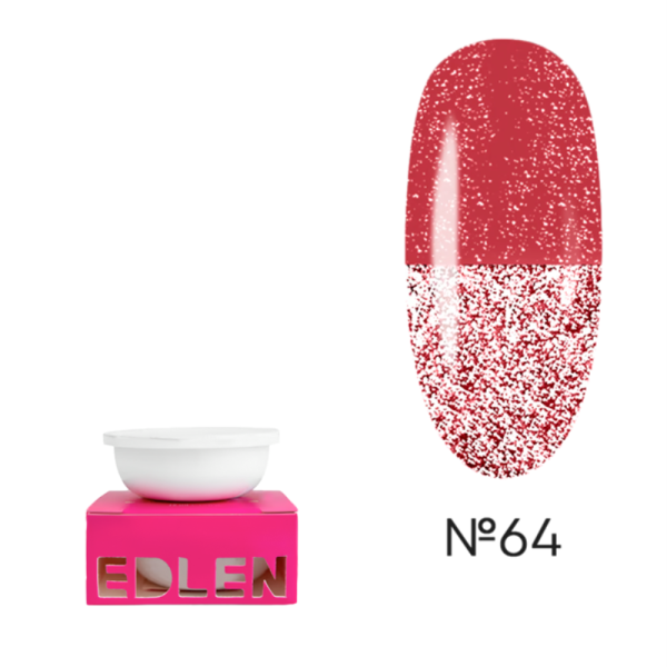 Сменный картридж Edlen Builder Gel Flash №64, светоотражающий ярко-красный, 15 мл
