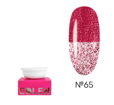 Змінний картридж Edlen Builder Gel Flash №65, світловідбиваючий бордовий, 15 мл