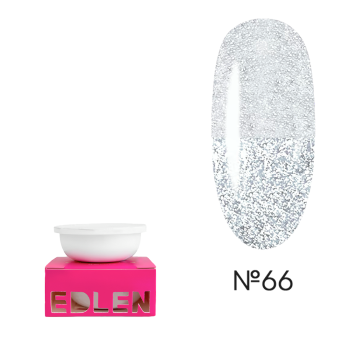 Змінний картридж Edlen Builder Gel Flash №66, світловідбиваючий світло-сірий, 15 мл