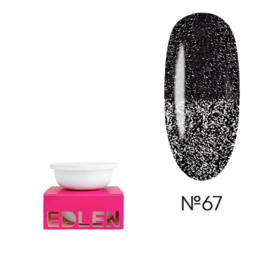 Змінний картридж Edlen Builder Gel Flash №67, світловідбиваючий чорний, 15 мл