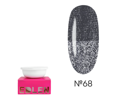Змінний картридж Edlen Builder Gel Flash №68, світловідбиваючий темно-сірий, 15 мл
