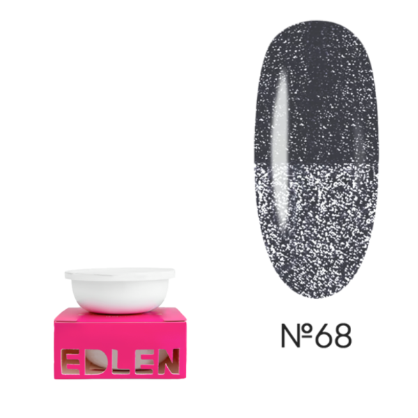 Змінний картридж Edlen Builder Gel Flash №68, світловідбиваючий темно-сірий, 15 мл