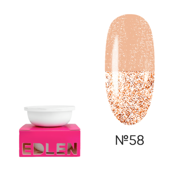 Змінний картридж Edlen Builder Gel Flash №58, світловідбиваючий кремовий нюд, 30 мл