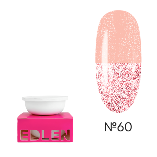 Змінний картридж Edlen Builder Gel Flash №60, світловідбиваючий пудрово-рожевий, 30 мл