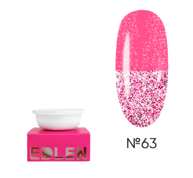 Сменный картридж Edlen Builder Gel Flash №63, светоотражающий малиновый, 30 мл