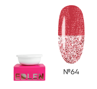 Змінний картридж Edlen Builder Gel Flash №64, світловідбивний яскраво-червоний, 30 мл
