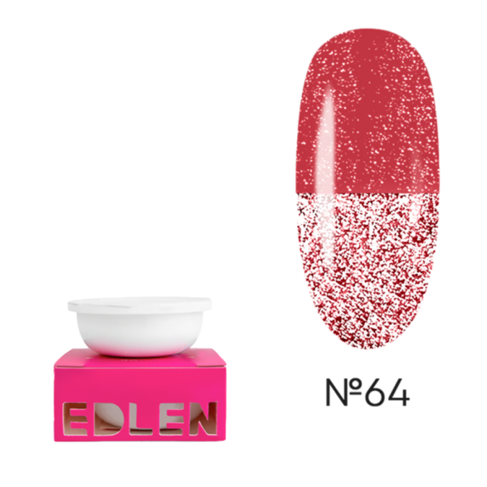 Змінний картридж Edlen Builder Gel Flash №64, світловідбивний яскраво-червоний, 30 мл