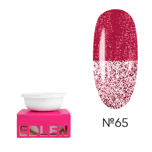 Змінний картридж Edlen Builder Gel Flash №65, світловідбиваючий бордовий, 30 мл
