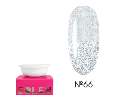 Змінний картридж Edlen Builder Gel Flash №66, світловідбиваючий світло-сірий, 30 мл