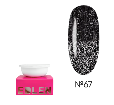 Змінний картридж Edlen Builder Gel Flash №67, світловідбиваючий чорний, 30 мл