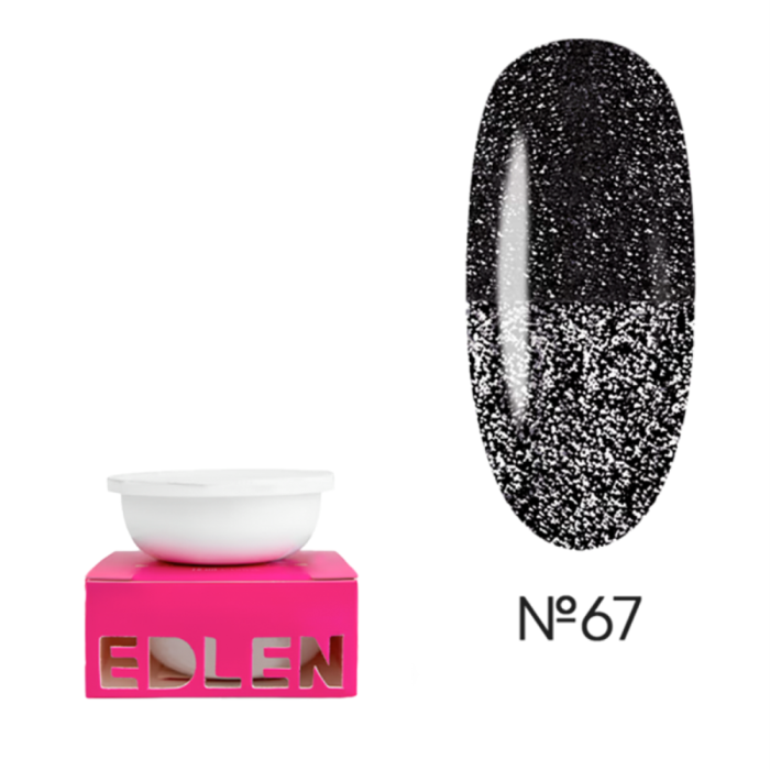 Змінний картридж Edlen Builder Gel Flash №67, світловідбиваючий чорний, 30 мл