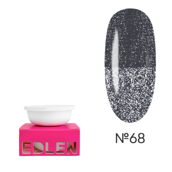 Змінний картридж Edlen Builder Gel Flash №68, світловідбиваючий темно-сірий, 30 мл