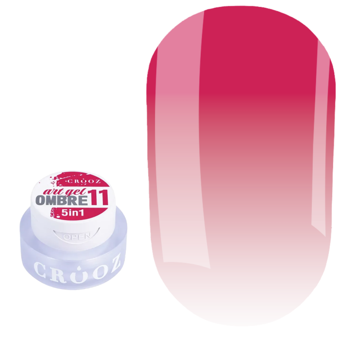 Гель-краска Crooz 5в1 Art Gel Ombre №11, малиновая, 3 мл