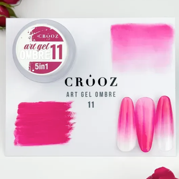 Гель-краска Crooz 5в1 Art Gel Ombre №11, малиновая, 3 мл