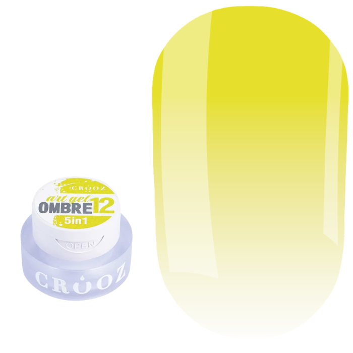 Гель-краска Crooz 5в1 Art Gel Ombre №12, желтая, 3 мл