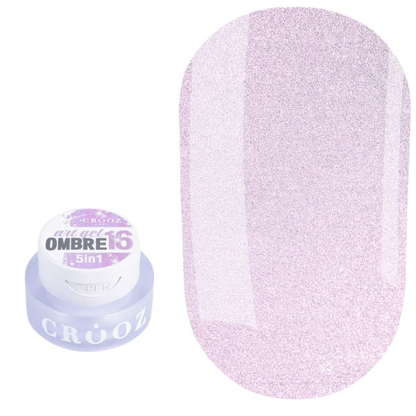 Гель-краска Crooz 5в1 Art Gel Ombre №16, лилово-розовый шиммер, 3 мл