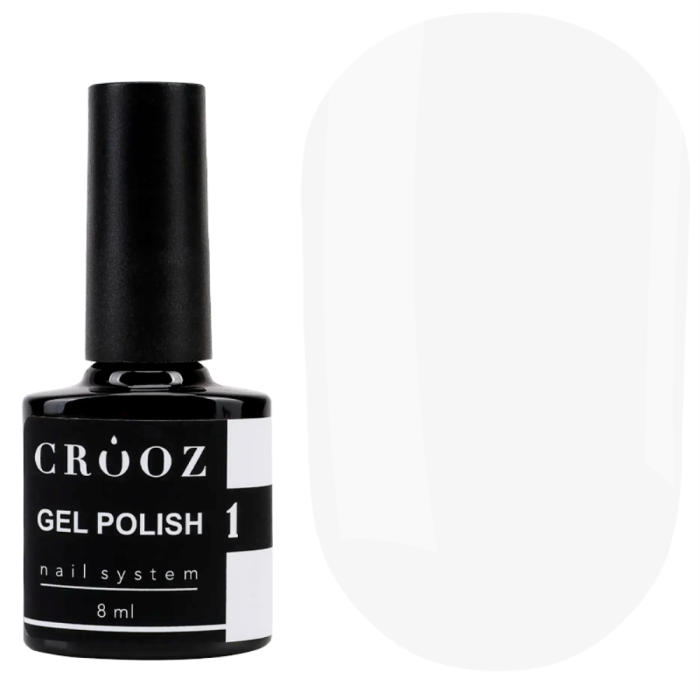 Гель лак Crooz Gel Polish №001, белый, 8 мл