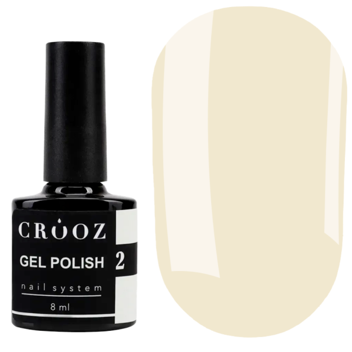 Гель лак Crooz Gel Polish №002, кремовый, 8 мл