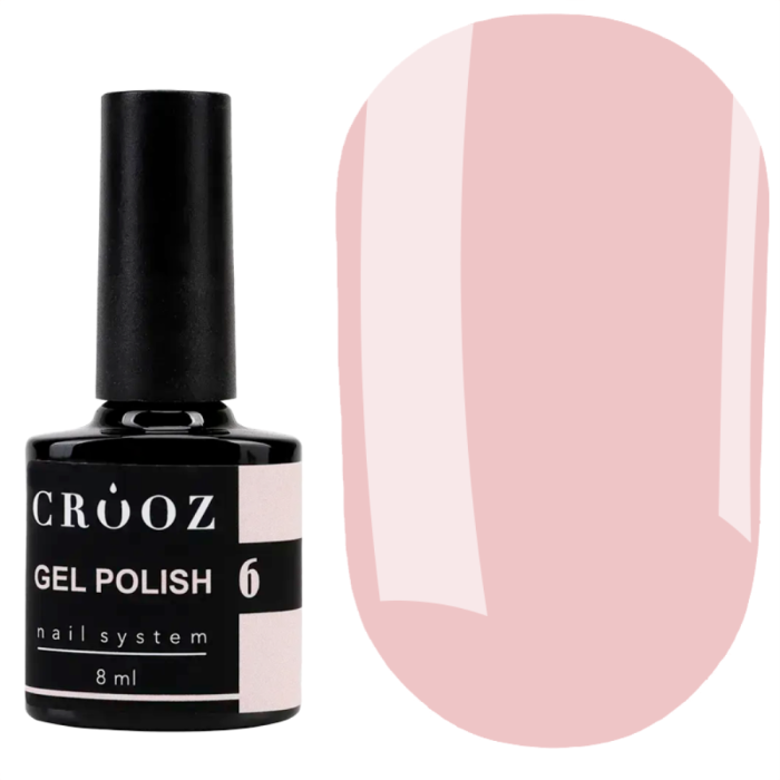 Гель лак Crooz Gel Polish №006, кремово-рожевий, 8 мл