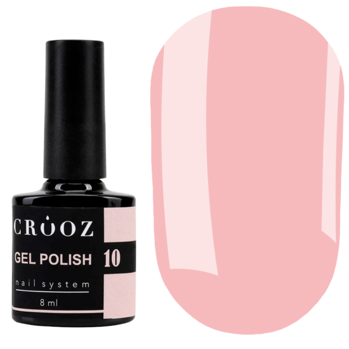 Гель лак Crooz Gel Polish №010, пастельно-розовый, 8 мл