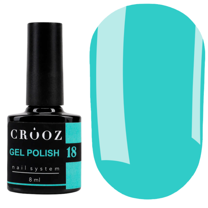 Гель лак Crooz Gel Polish №018, аквамариновый, 8 мл