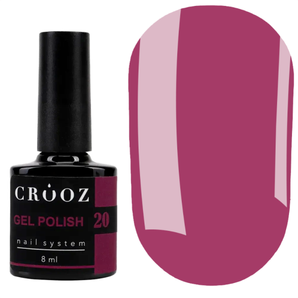 Гель лак Crooz Gel Polish №020, пурпурно-рожевий, 8 мл