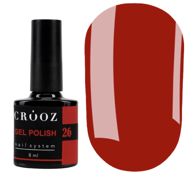 Гель лак Crooz Gel Polish №026, темно-червоний, 8 мл