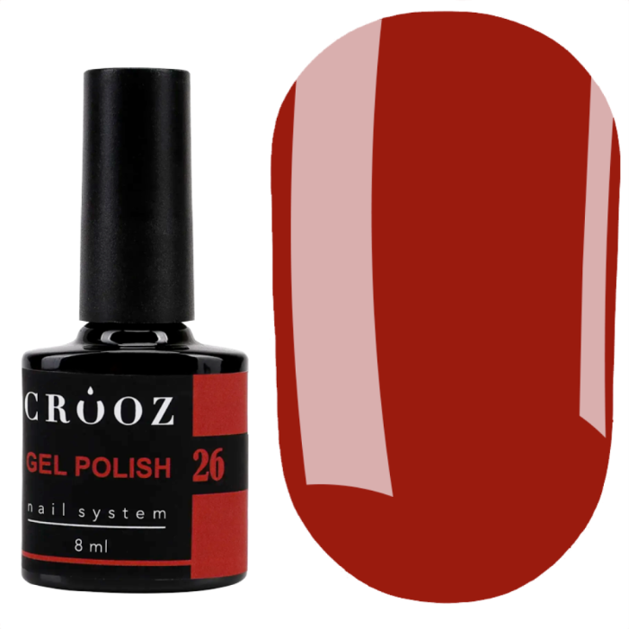 Гель лак Crooz Gel Polish №026, темно-красный, 8 мл