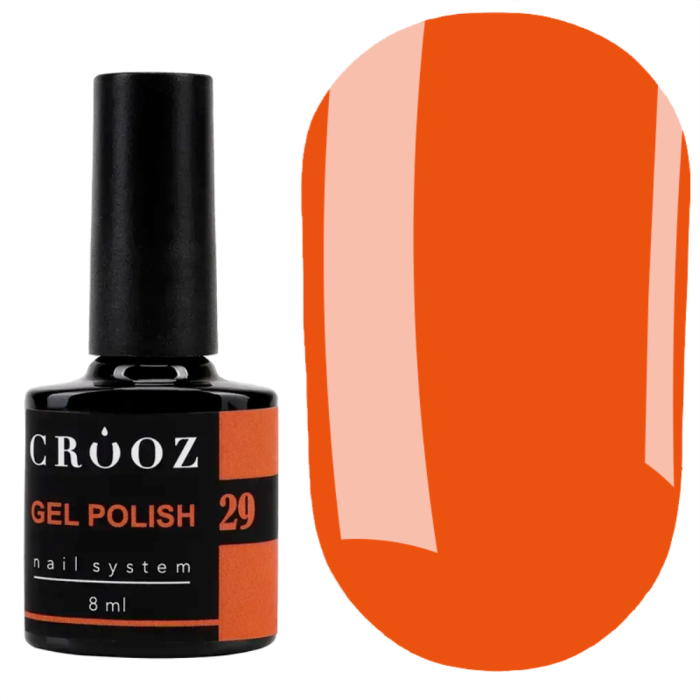 Гель лак Crooz Gel Polish №029, ярко-оранжевый, 8 мл