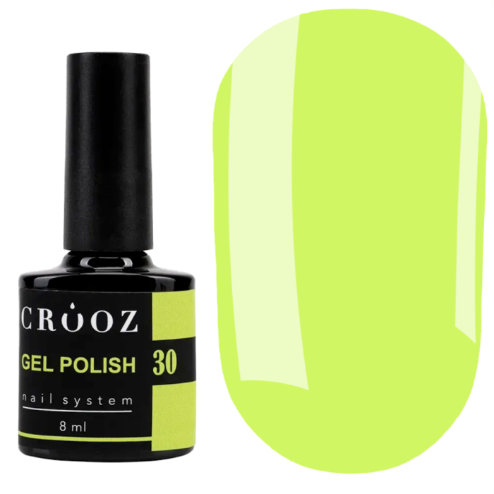 Гель лак Crooz Gel Polish №030, ярко-салатовый, 8 мл