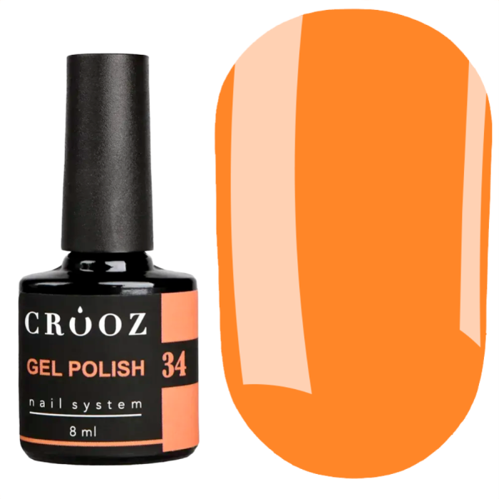Гель лак Crooz Gel Polish №034, морковный, 8 мл