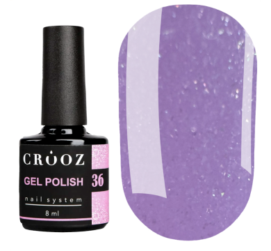 Гель лак Crooz Gel Polish №036, лиловый с шиммером, 8 мл