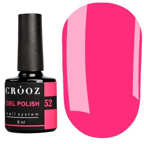 Гель лак Crooz Gel Polish №052, неонова фуксія, 8 мл
